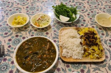 repas irakien au restaurant Gorme sabzi de la rue levinsky