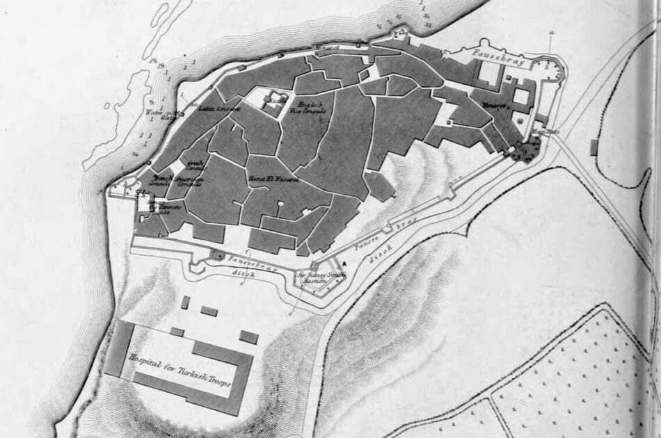 Jaffa in 1841, as mapped by the British Royal Engineers