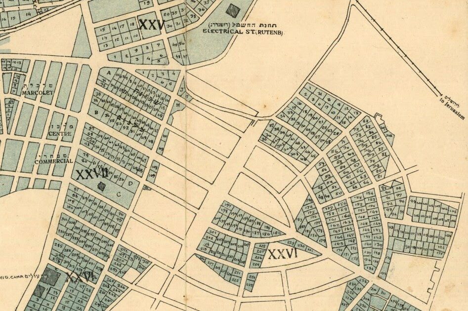 Quartier de Neve-Shanan et plan de la Menorah de Yosef Tishler 1923